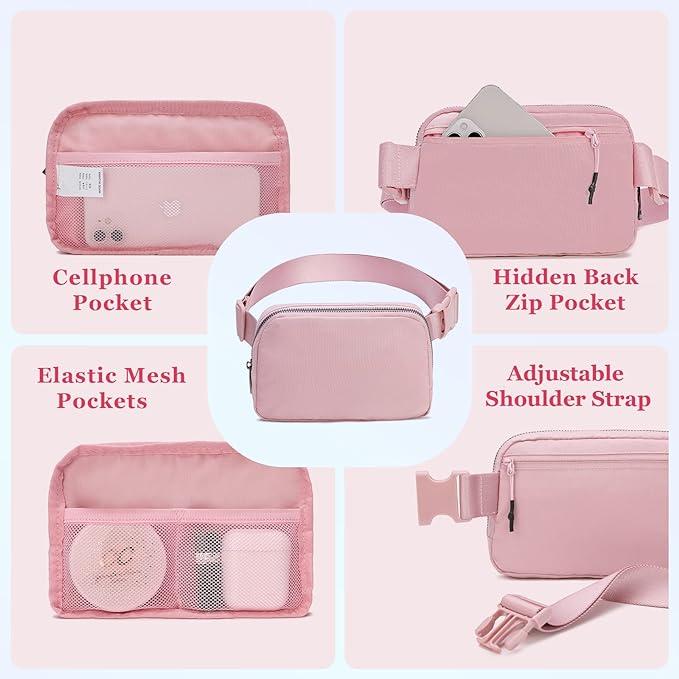 Everywhere Belt Bag, Crossbody Fanny Pack, Women Men Fashion Waist Packs with Adjustable Belts, Lightweight Hip Bum Crossbody Bags for Workout、Running、Outdoor、Dog Walking、Hiking