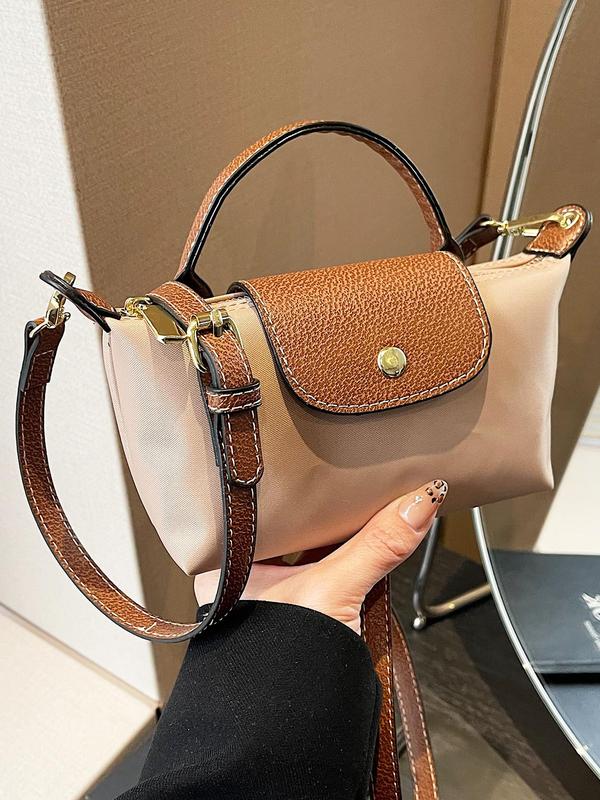 Women's Fashion Colorblock Adjustable Strap Crossbody Bag, Casual Versatile Commuter Bag for Work & Daily Used, Trendy All-match Shoulder Bag for Daily Life