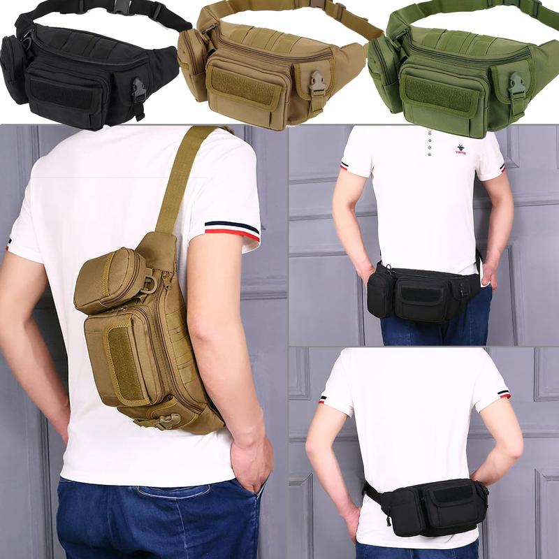 High-Quality Summer Waist Bag for Men and Women with MOLLE System and USA Flag Patch for Dog walking Nylon