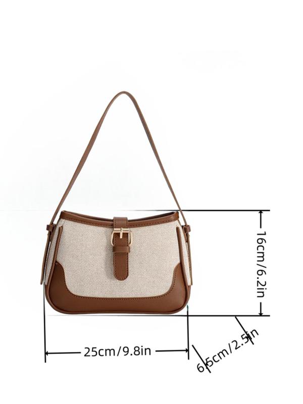 Women's Fashion Colorblock Shoulder Bag, Casual Versatile Shoulder Bag for Daily Used, Trendy High-quality Daily Commuting Bag, Girl Fashion Shopping Bag