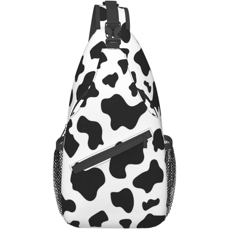 Cute cow print sling backpack cow cross bag women travel hiking chest bag daypack one size