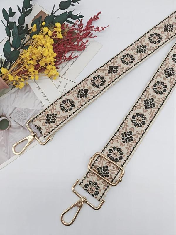 2024 New Style Ethnic Pattern Embroidering Wide Bag Strap, Fashionable Adjustable Bag Strap, Vintage Style Bag Accessories for Women & Men