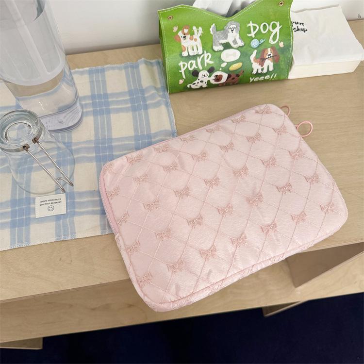 Export South Korea Ins Lace Embroidered Bow iPad Tablet PC Bag 15-Inch Notebook Storage