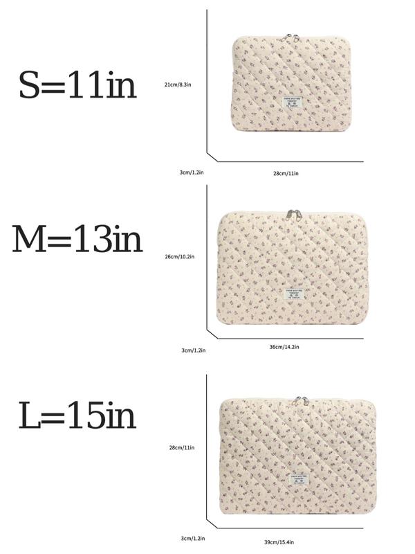 Fashion Ditsy Floral Pattern Laptop Bag, Lightweight Zipper Laptop Bag, Laptop Case for iPad MacBook Air MacBook