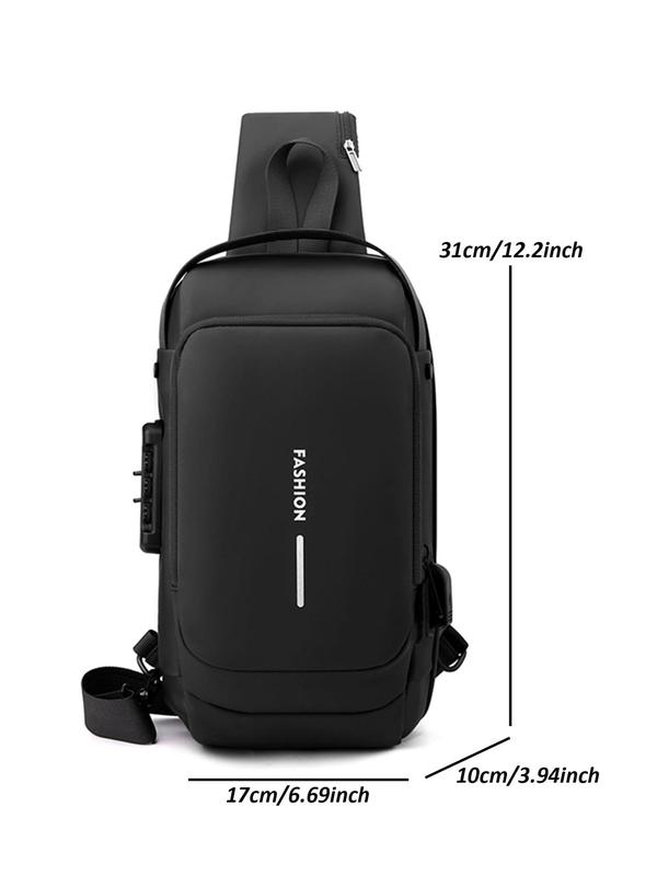 Men's Colorblock Chest Bag, Fashionable Large Capacity Crossbody Bag with Adjustable Strap for Work & Daily Used, Casual Trendy Versatile High-quality Daily Commuting Bag