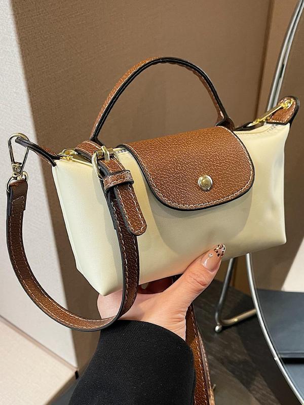 Women's Fashion Colorblock Adjustable Strap Crossbody Bag, Casual Versatile Commuter Bag for Work & Daily Used, Trendy All-match Shoulder Bag for Daily Life