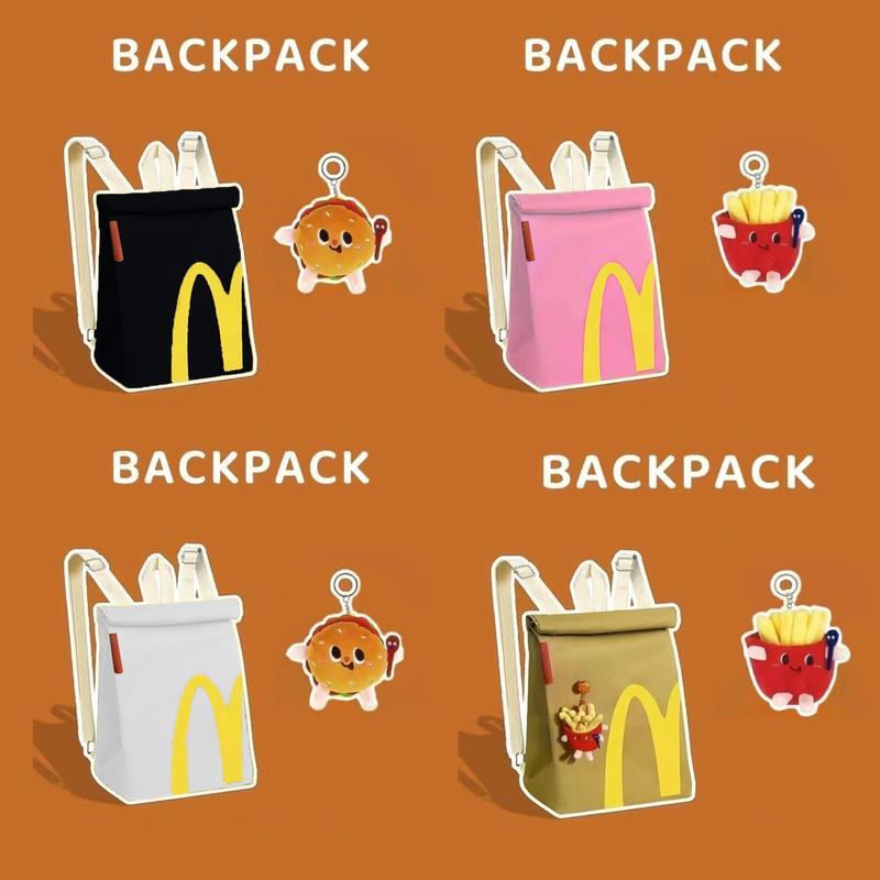 Canvas Backpack Mcdonald Novelty Unique for Men Laptop College Women Leisure Vintage with Pendant