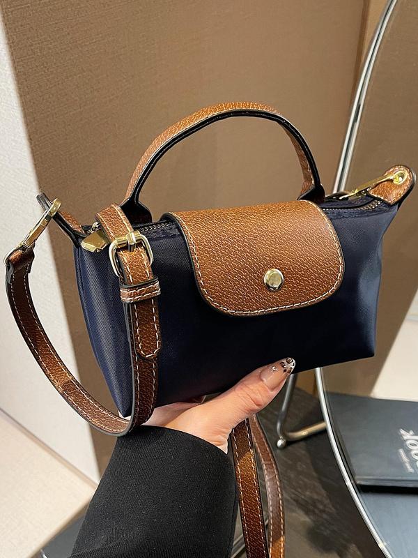 Women's Fashion Colorblock Adjustable Strap Crossbody Bag, Casual Versatile Commuter Bag for Work & Daily Used, Trendy All-match Shoulder Bag for Daily Life