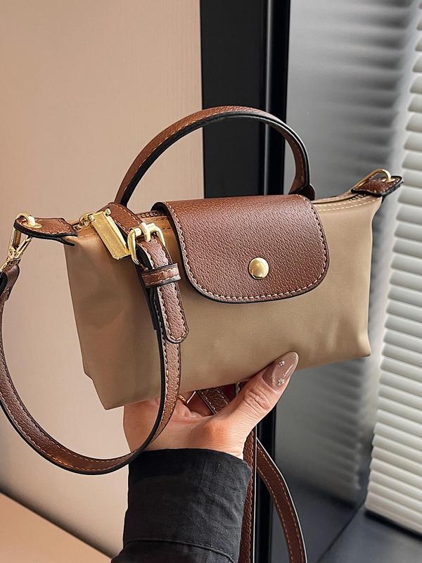 Women's Fashion Colorblock Adjustable Strap Crossbody Bag, Casual Versatile Commuter Bag for Work & Daily Used, Trendy All-match Shoulder Bag for Daily Life