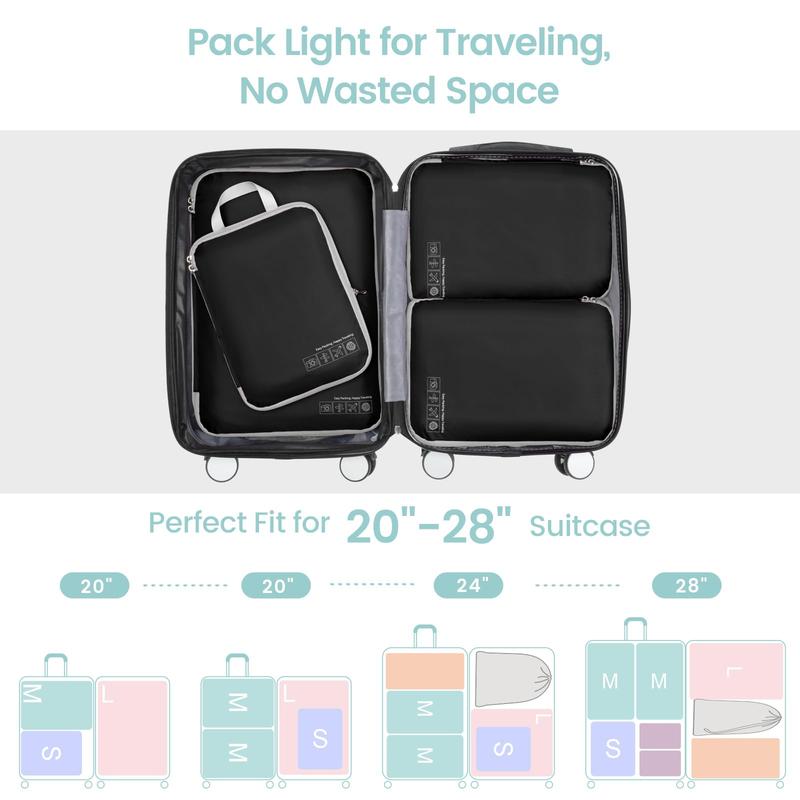 Compression Packing Cubes for Travel - 6 Sets Travel Bags Luggage Organizers Travel Essentials Compression Cubes for Carry on Suitcases Lightweight Travel luggage  organization