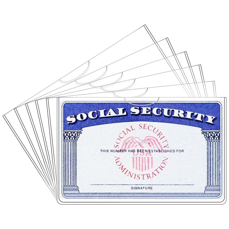 6 Pack Social Security Card Protector Medicare Card Protector Sleeve Social Security Card Holder Credit Card Sleeves Protective case for Drivers License、Credit Card 、SSN Card，3.8x2.32in.