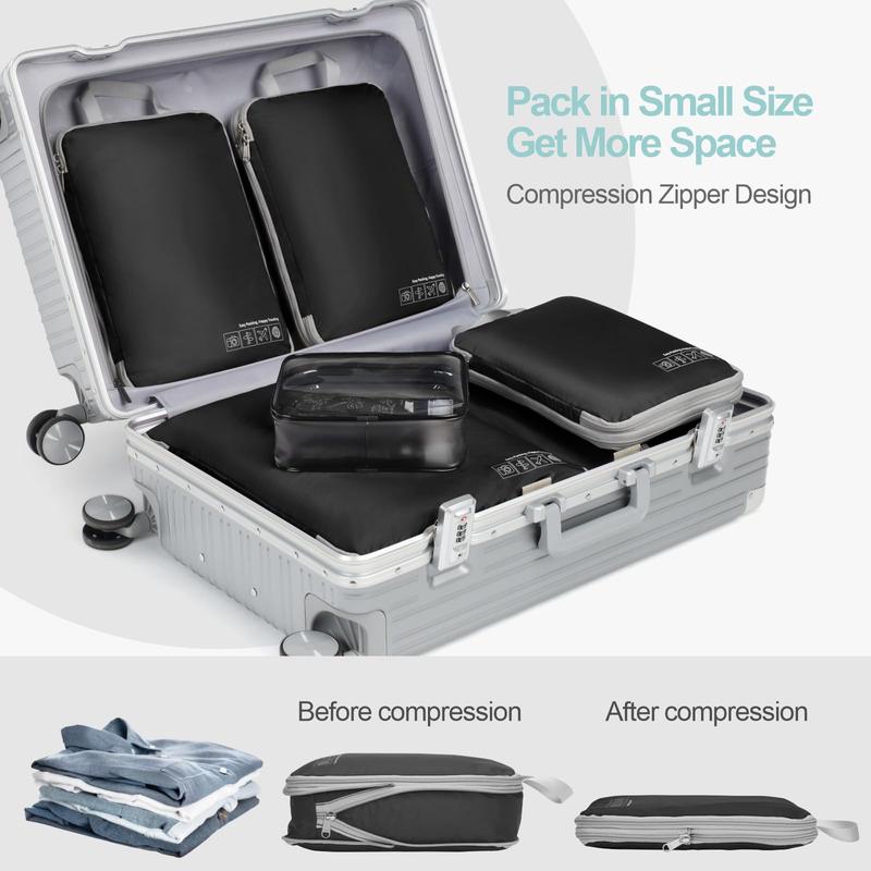 Compression Packing Cubes for Travel - 6 Sets Travel Bags Luggage Organizers Travel Essentials Compression Cubes for Carry on Suitcases Lightweight Travel luggage  organization