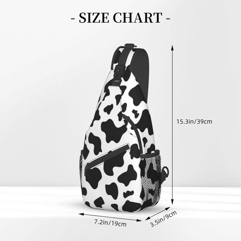 Cute cow print sling backpack cow cross bag women travel hiking chest bag daypack one size