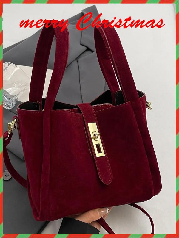 Women's Elegant Solid Color Handbag, Fashionable Buckle Decorated Crossbody Bag for Daily Used, Casual Trendy Versatile High-quality Daily Commuting Bag