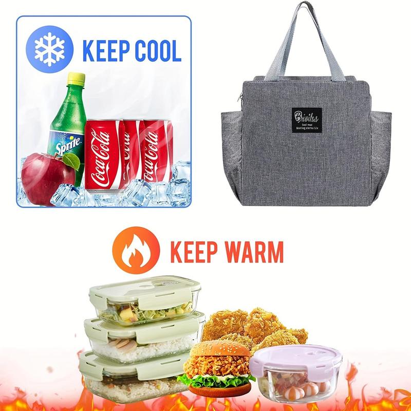 Large Capacity Cooler Bag, 1 Count Waterproof Portable Zipper Lunch Bag, Outdoor Picnic Food Storage Bag