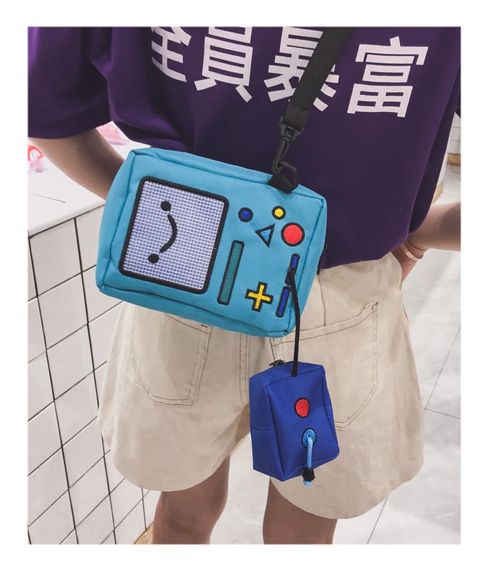 Kawaii Adventure Time Bag Cute Cartoon BMO Backpack Leisure Daily Backpack Travel Green Anime Backpack Mini Backpacks for Men Women