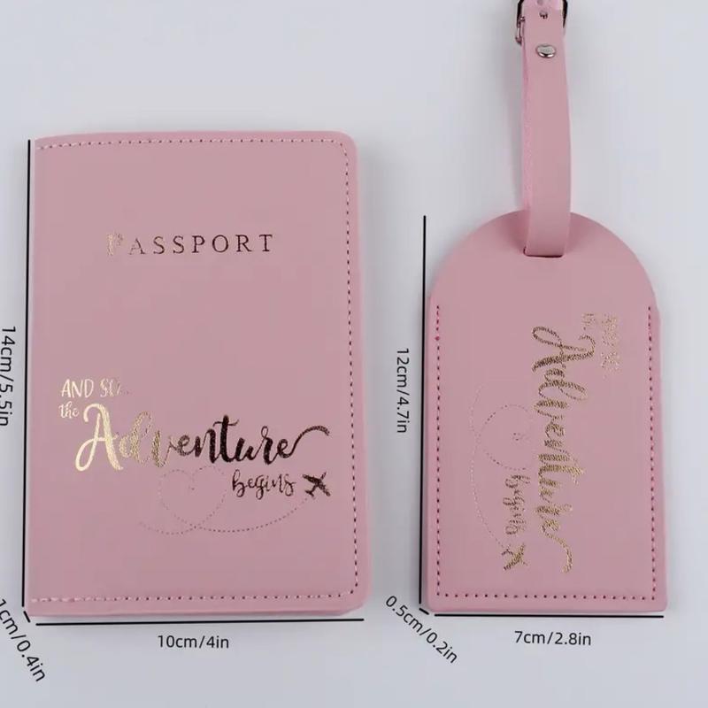 Pink Passport holder and luggage tag set