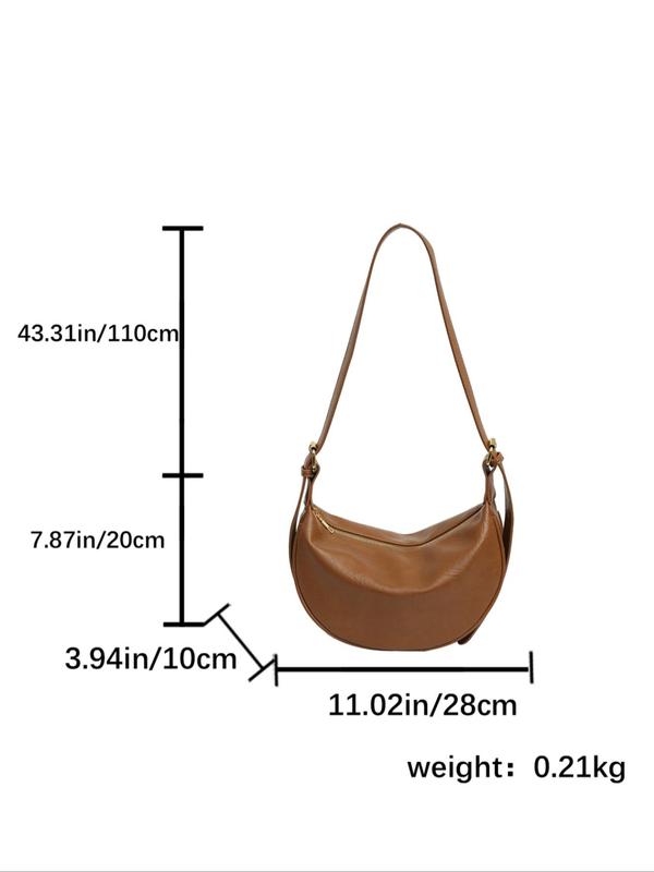 Women's Solid Color Shoulder Bag, 2024 New Style Fashionable PU Leather Crossbody Bag for Daily Used, Casual Trendy Versatile High-quality Daily Commuting Bag