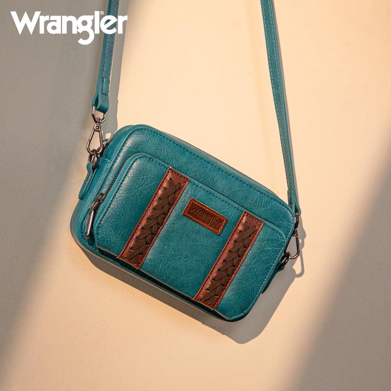 Wrangler Crossbody Bag for Women Shoulder Purse Small Multi Pocket Crossover Bag with Adjustable Strap