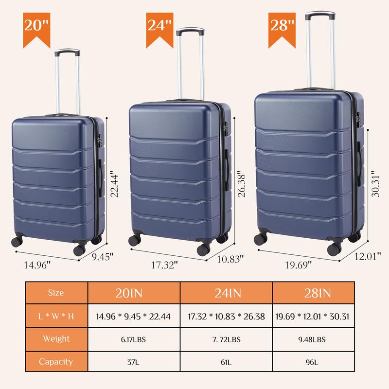 Crfted Comforts Hardside Luggage with Dual Spinner Wheels - Lightweight Expandable Carry-On Suitcase