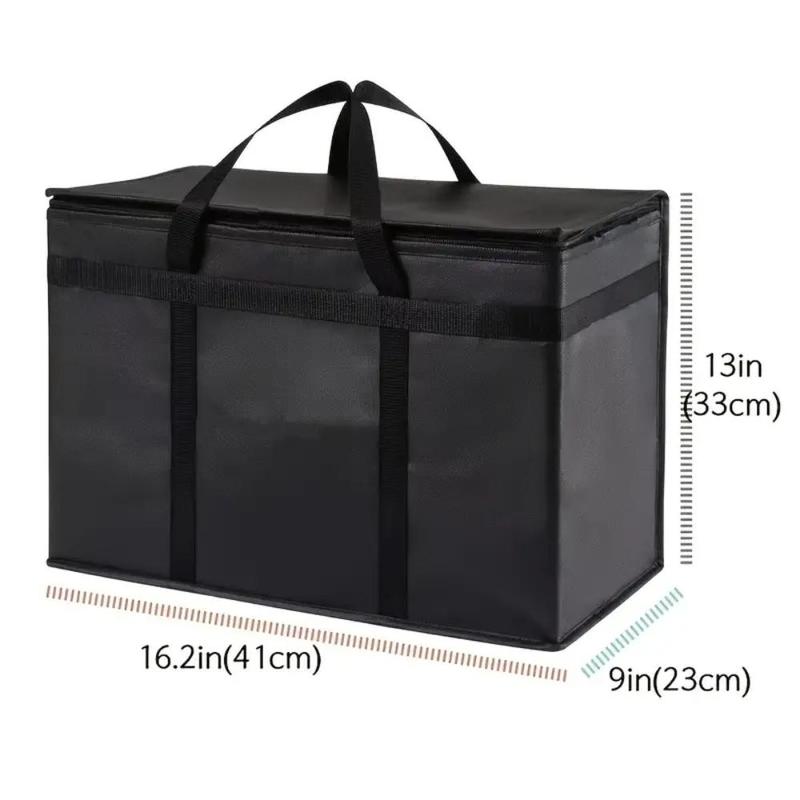 Large Capacity Insulated Storage Bag With Zipper And Handle, Hot & Cold Insulation Food Delivery Bag, Portable Foldable Food Storage Bag For Outdoor Camping Picnic