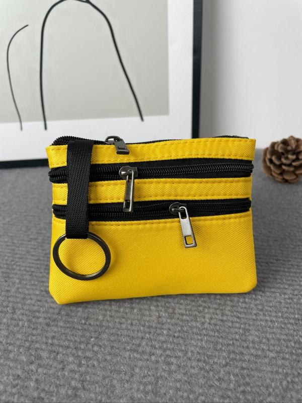 Women's Minimalist Casual Plain Color Card Holder, Fashionable Multi-pocket Zipper Coin Purse, Casual Trendy Versatile High-quality Daily Wallet