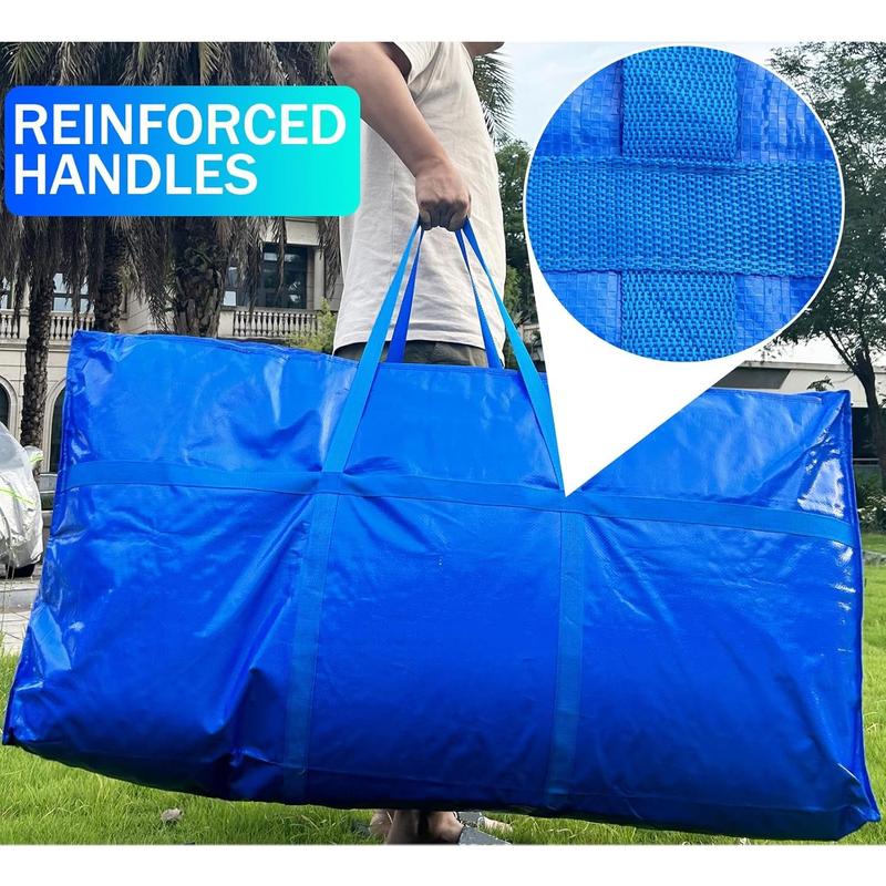 66 Gallon Storage Bags, Huge Moving Bags Heavy Duty with Zipper and Stronger Handles, Big Foldable Duffle Bag for Travel - Waterproof Material Protects from Dust and Moisture - Storage