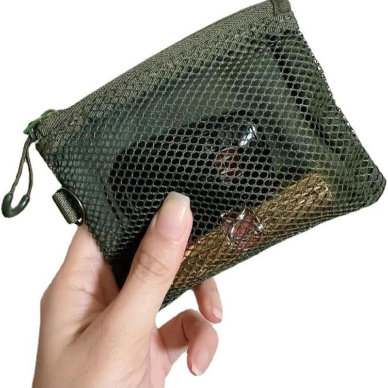 Mesh Zipper Pouch, 1 Count Large Capacity Make Up Storage Bag, Portable Travel Sundries Storage Bag for Indoor & Outdoor