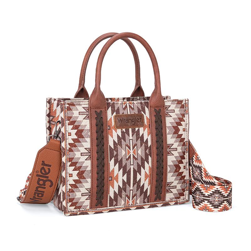 Wrangler Whipstitch Southwestern Pattern  Dual-Sided Print Tote Bag