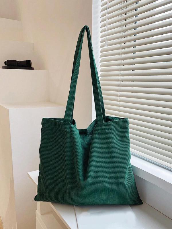 Minimalist Plain Textile Tote Bag for Women, Summer Fashionable Large Capacity Shoulder Bag, Casual Versatile Shopping Bag for Daily Use