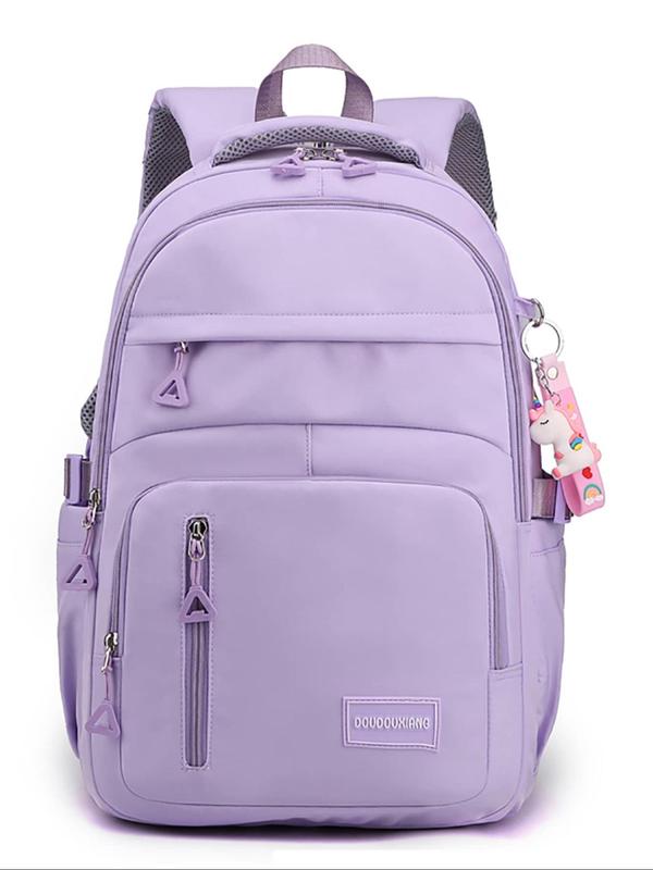 Women's Lightweight Large Capacity Backpack with Cute Unicorn Charm,  Backpacks for School, Minimalist Versatile School Backpack for Teen Girls, All-match Backpack for School, for Fall Outfits Fall Freshness