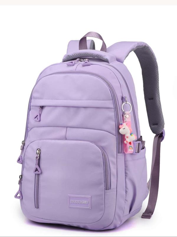 Women's Lightweight Large Capacity Backpack with Cute Unicorn Charm,  Backpacks for School, Minimalist Versatile School Backpack for Teen Girls, All-match Backpack for School, for Fall Outfits Fall Freshness