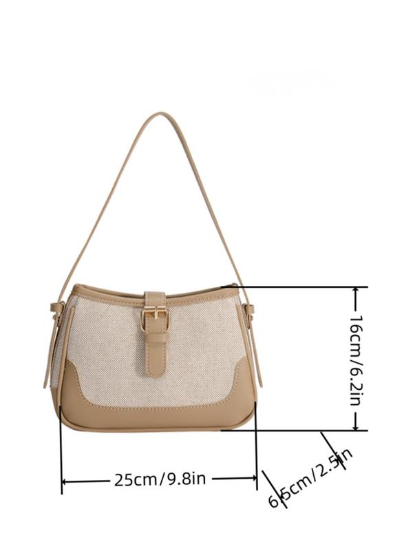 Women's Fashion Colorblock Shoulder Bag, Casual Versatile Shoulder Bag for Daily Used, Trendy High-quality Daily Commuting Bag, Girl Fashion Shopping Bag