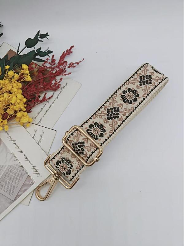 2024 New Style Ethnic Pattern Embroidering Wide Bag Strap, Fashionable Adjustable Bag Strap, Vintage Style Bag Accessories for Women & Men