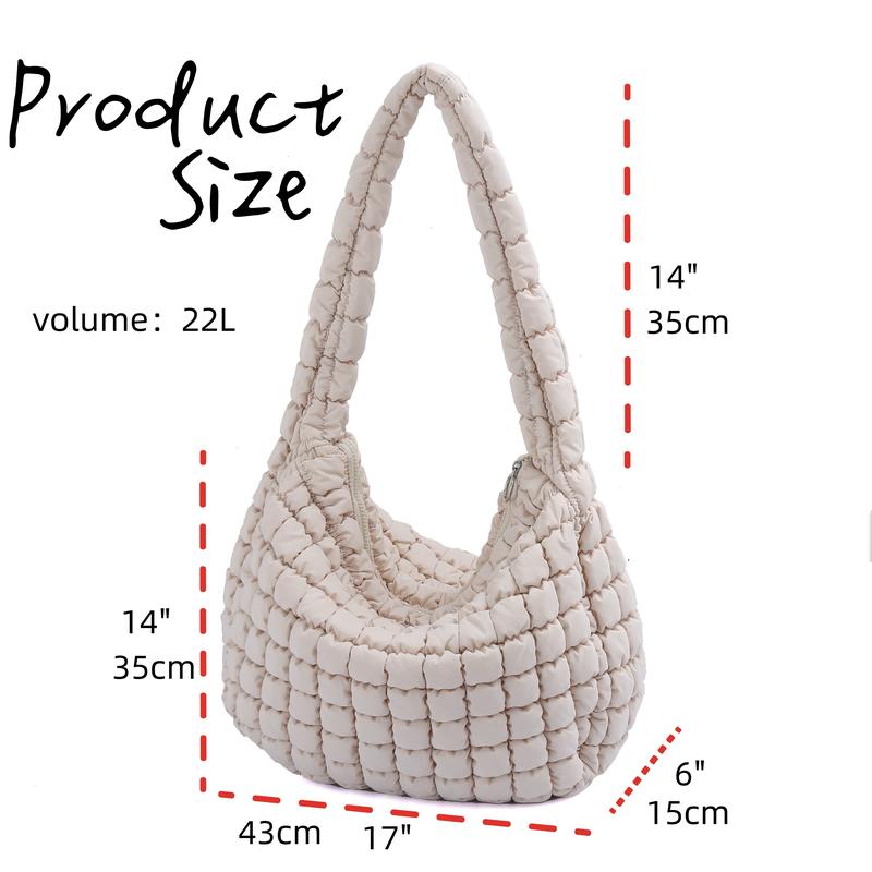 Puffer Tote Bag Quilted Carryall Tote Bag for Women Crossbody Large Hobo Lightweight Padding Shoulder Bag Hobo Bag minimalist work tote