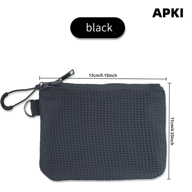 Mesh Zipper Pouch, 1 Count Large Capacity Make Up Storage Bag, Portable Travel Sundries Storage Bag for Indoor & Outdoor