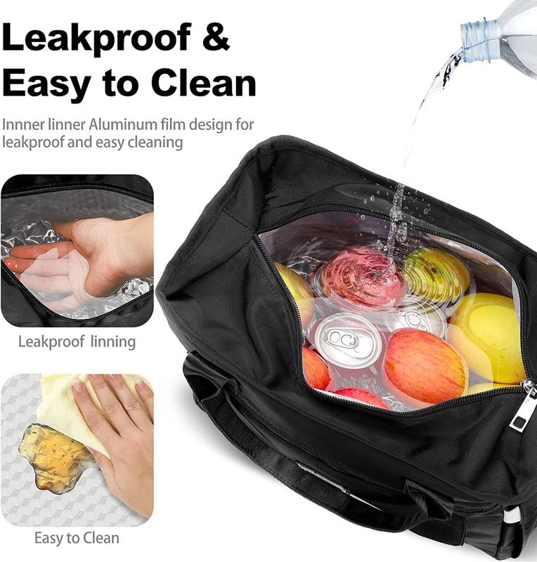 Gift for Yourself!Women Insulated Lunch Bag,Leak Proof Lunch Box for Work,Extra Large Lunch Tote Bag With Removable Shoulder Strap with Side Pockets,Reusable Lunch Cooler Purse For Picnic Hiking Men