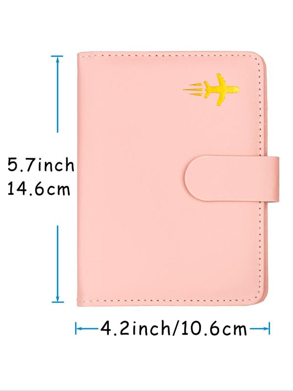 Simple Plain PU Leather Passport Holder Cover,  Travel Document Holder Organizer, Multiple Slots Card Holder