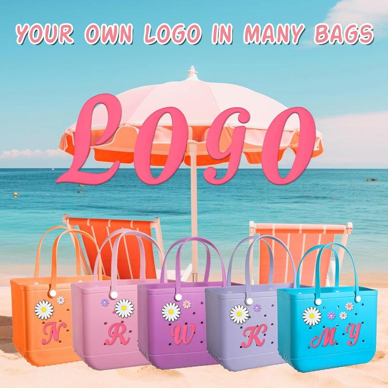 5 count Letter Charms for Bogg Bag Accessories Bogg Bag Clips Insert Charm Decorative Alphabet Charm for Handbag Beach Tote Bag Simple Modern Beach Bag Rubber Tote Bag