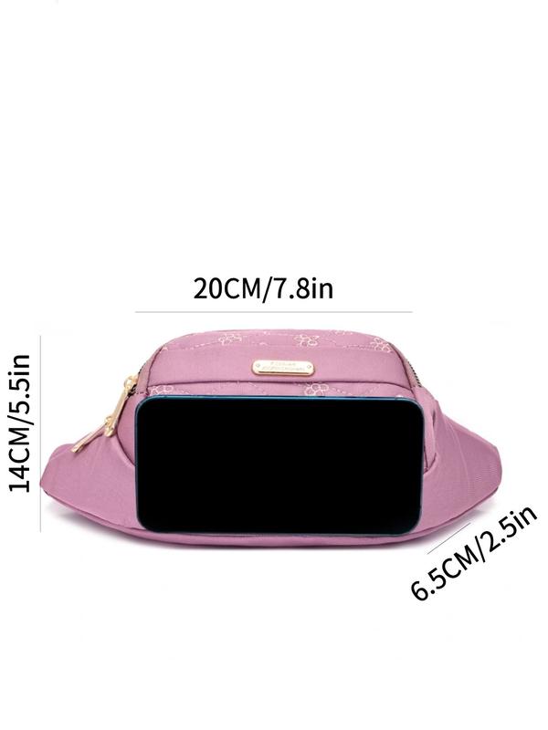 Fashionable Embroidered Fanny Pack, Casual Versatile Zipper Nylon Chest Bag for Women, Trendy All-match Sling Bag for Outdoor Sports and Casual Use