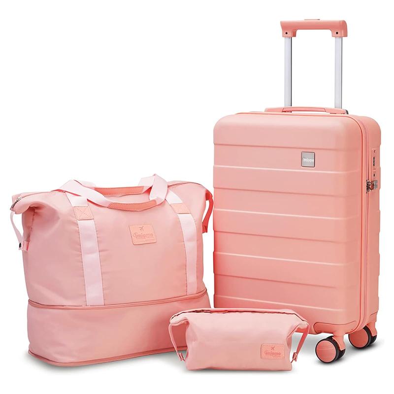 3PCS 20-inch Carry-on Luggage Set, Adorable Lightweight Hardshell Travel Suitcase with TSA Approved Lock and 360 Rotation Smooth Spinner Wheels