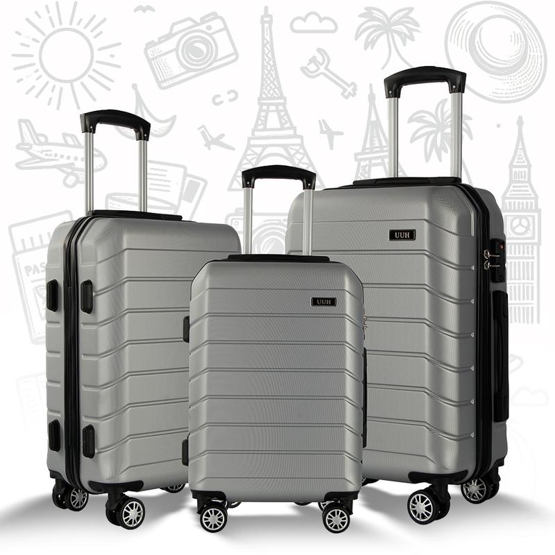 UUH Lightweight Family Travel Luggage Set (3 4 7 8-Packs) - New 2024 Release in Multiple Colors - Perfect for Holiday Travel