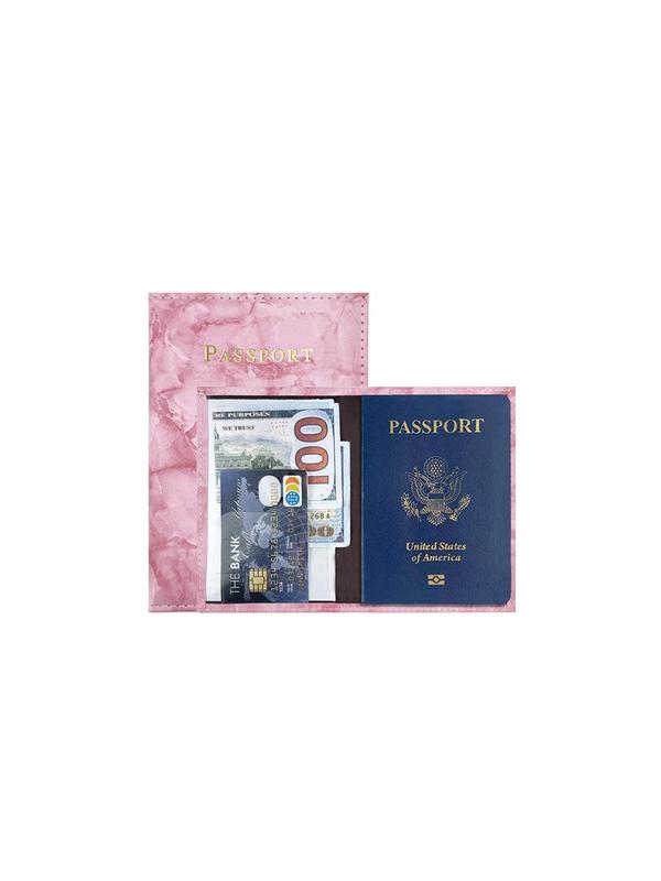 Marble Pattern Passport Cover,  Letter Pattern PU Leather Passport Holder, Travel Accessories For Men & Women