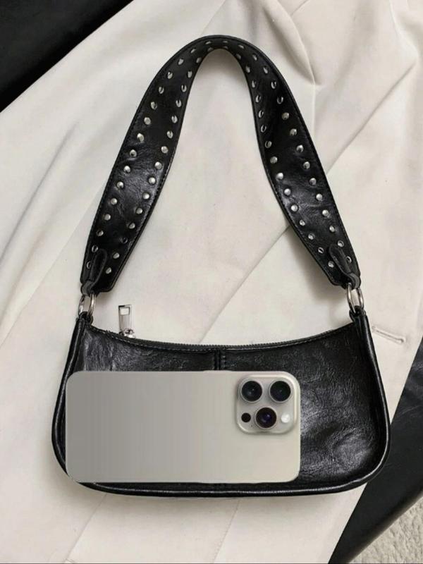 Women's Y2K Style Studded Decorated Shoulder Bag, Vintage Trendy Crossbody Bag for Women, Crossbody Purses 2024, Fashionable Underarm Bag for Daily Use