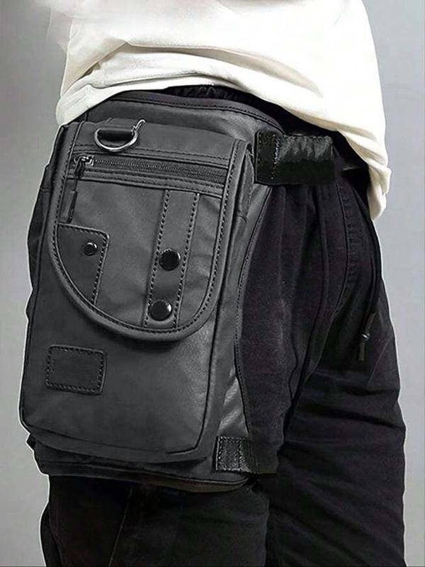 Men's Casual Plain Zipper Belt Bag, Outdoor Sports Waist Bag, Outdoor Travel Waterproof Hip Bag, Portable Large-capacity Bag for Outdoor Cycling, Travel