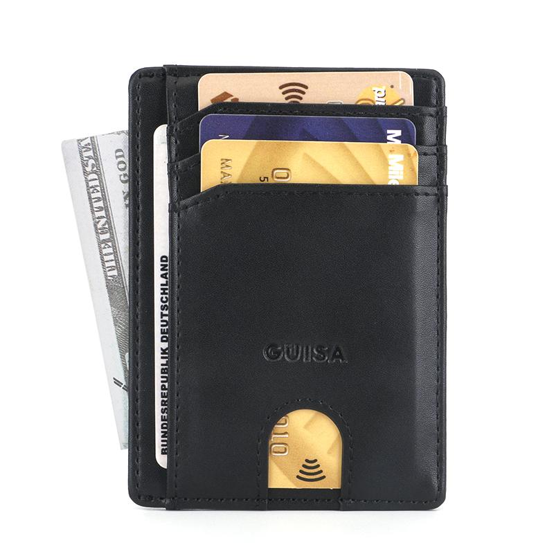 GUISA Zero - Slim Wallet with RFID Blocking - Bifold Credit Card Holder for Men, Women with Gift Box Modern Luxury, Sleek, Minimalist Design