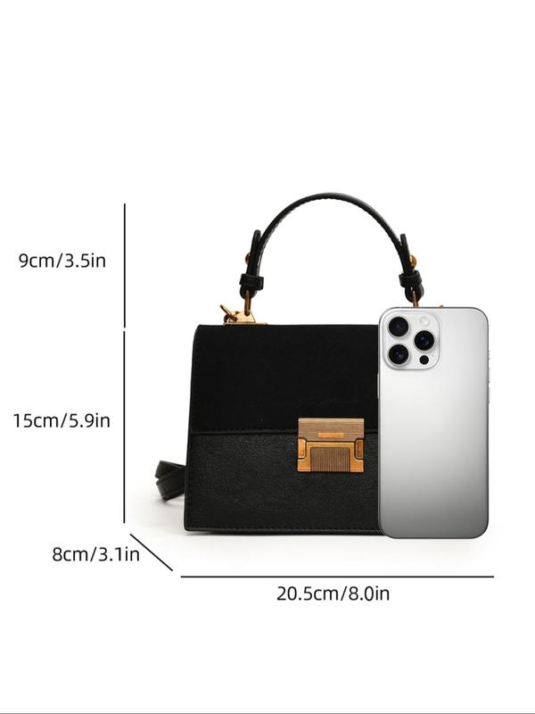 Women's Elegant Solid Color Handbag, Fashionable PU Leather Crossbody Bag for Daily Used, Casual Trendy Versatile High-quality Daily Commuting Bag