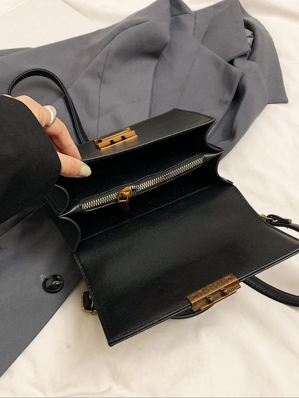 Women's Elegant Solid Color Handbag, Fashionable PU Leather Crossbody Bag for Daily Used, Casual Trendy Versatile High-quality Daily Commuting Bag