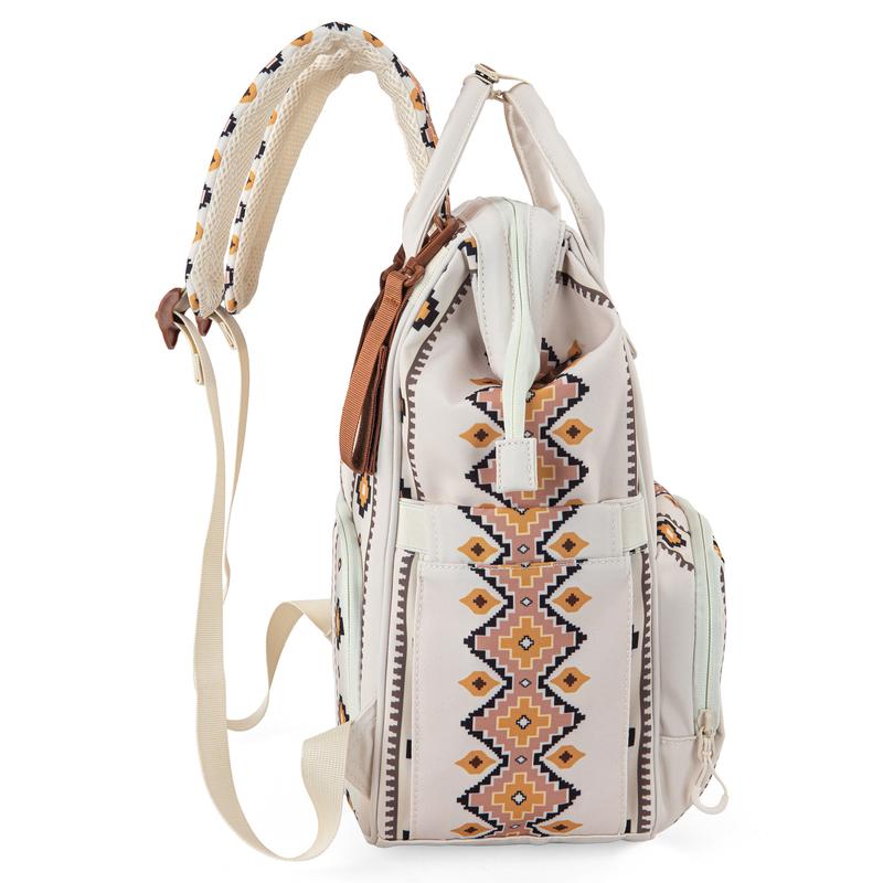 Wrangler Aztec Backpack for Women Casual Daypack Travel Bags with Side Bottle Pockets