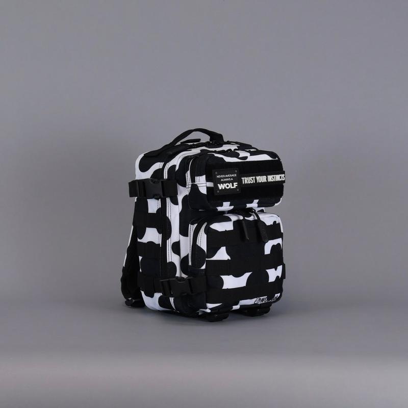 9L Backpack Mini Black White Cow